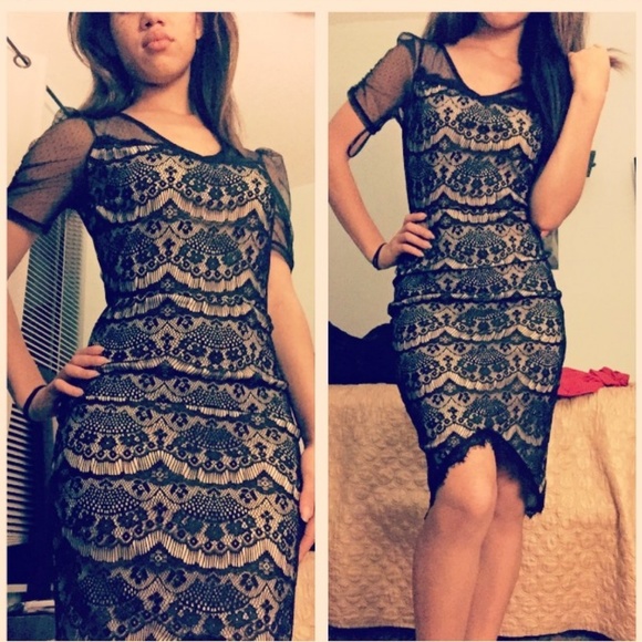 Fire Los Angeles Dresses & Skirts - VINTAGE Black lace dress